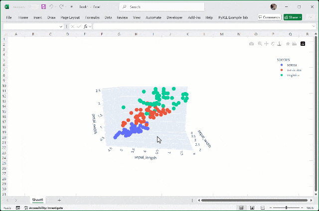 3d interactive plotly chart in Excel