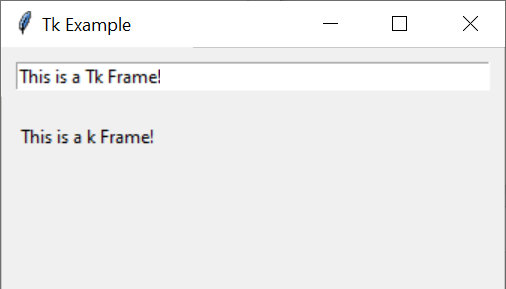 A tkinter example frame